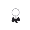 Portachiavi minimalista con cane Scottie e ciondolo in smalto nero per zaino e borsa - Cucciolo Nero