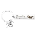 Edelstahl Schlüsselanhänger Pferd mit Gravur Mir reicht's Ich geh reiten Geschenk - Reitsport Schlüsselanhänger 1.2x5cm