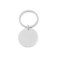 Llavero de acero inoxidable pulido con colgante redondo para grabados personalizados - Diámetro 2cm / Color Acero
