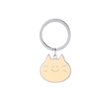 Leuke gele cartoon kat sleutelhanger van roestvrij staal met emaille hanger - Gele Cartoon Kat