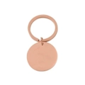 Primer plano de un llavero circular de acero inoxidable oro rosa con colgante para bricolaje - Diámetro 2cm / Oro rosa