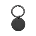 Llavero minimalista de acero inoxidable negro con colgante redondo para grabado láser - Diámetro 2cm / Negro