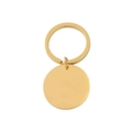 Llavero redondo de acero inoxidable dorado pulido con superficie plana para grabado DIY - Diámetro 2cm / Dorado