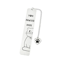 Cute stainless steel cat bookmark with heart pendant and You Pawsed Here engraving - Cat C