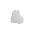 DIY heart-shaped white ceramic pendant with matte finish and top hanging hole - Side Hole Heart Style 3.8x4.2cm