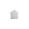 Polished silver house-shaped stainless steel pendant tag with top hanging hole - House Style (3.8x3.8cm)