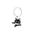 Portachiavi gatto nero in acciaio inossidabile per zaino stile cartone animato - Stile Sbirciatina / Gatto Pugnale A