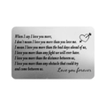 Carta da portafoglio in acciaio inossidabile con incisione I Love You More - Stile When I Say I Love You More