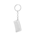Minimalist silver stainless steel comb pendant keychain for car keys and fashion accessory - Rectangular Comb Style (梳子B) / Silver