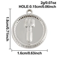 Silver stainless steel round pendant with fork emblem and wavy edges, weighing 2g - Silver Fork Style (S3133-S)