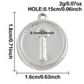 Silver stainless steel round pendant with knurled edge and integrated jump ring - Silver Key Style (S3135-S)