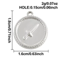 Zilveren roestvrijstalen dolk hanger met touwrand en afmetingen van 1,8cm x 1,6cm - Zilveren Dolk Stijl (S3137-S)