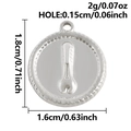 Zilveren roestvrijstalen ronde moersleutel hanger met 1,6cm afmetingen en 2g gewicht - Zilveren Moersleutel Stijl (S3138-S)