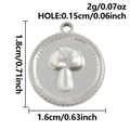 Gepolijste roestvrijstalen paddenstoel hanger met maten voor DIY-sieradenprojecten - Zilveren Paddestoel Stijl (S3140-S)