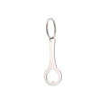 Polished stainless steel trolley token keychain with unique heart cutout detail - Hollow Heart Style