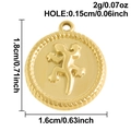 Gouden rvs hagedis hanger met gedraaide rand en afmetingen voor DIY sieraden maken - Gouden Gekko Stijl (S3134-G)