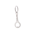 Silver stainless steel shopping trolley token keychain with heart cutout and engraved text - Happy Shopping Style