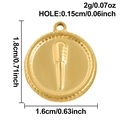 Gouden microfoon hanger van roestvrij staal met afmetingen 1,8 cm bij 1,6 cm - Gouden Schroevendraaier Stijl (S3136-G)