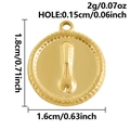Gouden roestvrijstalen ronde hanger met moersleutelreliëf en afmetingsdetails - Gouden Moersleutel Stijl (S3138-G)