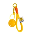 Vibrant yellow pickleball keychain with woven lanyard and spring clip for bags - Small Ball / Yellow