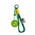 Mini pickleball keychain with green woven rope and vibrant yellow accents for backpacks - Small Ball / Green