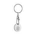 Llavero de acero inoxidable con ficha para carrito de compras y grabado de dólar plata - Color Acero