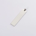 Polished stainless steel rectangular pendant with a smooth mirror finish and secure bail - 1x4cm / Steel Color with Clasp