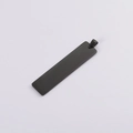 Polished black rectangular stainless steel pendant keychain with a minimalist matte finish - With Pinch Bail / Black