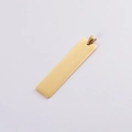 Polished gold stainless steel rectangular pendant tag for DIY custom engraving - With Pinch Bail / Gold