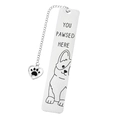 Cute Corgi stainless steel bookmark with YOU PAWSED HERE text and heart paw charm - Dog F