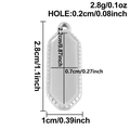 Ciondolo ottagonale allungato argento per creazione gioielli fai-da-te 2,8g - Stile Ottagono (S3146) / Color Acciaio