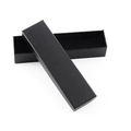 Rectangle black textured jewelry gift box for necklaces or bracelets with separate lid - Black Gift Box