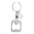 Portachiavi racchetta da pickleball in acciaio inox con apribottiglie e ciondolo a forma di palla - Stile Racchetta Apribottiglie con Pallina Cava (B)
