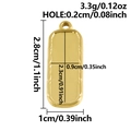 Pendente geometrico in acciaio inossidabile dorato per gioielli fai da te con misure - Stile Rettangolo Ondulato (S3147) / Oro