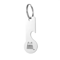 Multifunctional metal keychain with shopping trolley token and integrated bottle opener - Style N