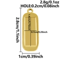 Ciondolo ovale dorato in acciaio inossidabile con scanalatura per incisione personalizzata - Stile Rettangolo Scanalato (S3151) / Oro