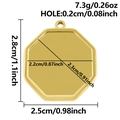 Pendente ottagonale in acciaio placcato oro con misure dettagliate di peso e dimensioni - Base Grande Ottagono (S3152) / Oro