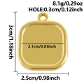 Base per pendente quadrato dorato in acciaio inossidabile per fai da te con misure - Stile Quadrato Arrotondato (S3153) / Oro