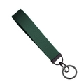 Deep green woven nylon lanyard keychain with matte black metal spring lobster clasp - Army Green