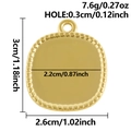 Base per ciondolo ovale dorata in acciaio inossidabile con bordo a sfere e misure - Rettangolo Arrotondato con Perline (S3154) / Oro