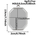 Base per pendente ottagonale in acciaio argento con dimensioni e peso di 6g - Base Cornice Ottagono (S3156) / Color Acciaio