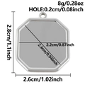 Base per pendente ottagonale in acciaio inossidabile argento per gioielli 2,8x2,6cm - Base Larga Ottagono (S3157) / Color Acciaio