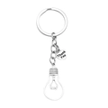 Creative silver alloy keychain with bulb pendant and heart charm engraved with Thank You - Bulb Small Heart