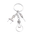 Creative alloy tool keychain featuring light bulb, power plug, and screwdriver charms - Screwdriver Plug Bulb