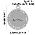 Pendente rotondo in acciaio inossidabile argento per gioielli fai da te base da 20mm - Stile Tondo Strutturato (S3158) / Color Acciaio