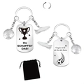 Soccer keychain set with stainless steel football charms and motivational German text - Football World Cup Tag (Velvet Bag)