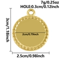 Base per ciondolo tonda in acciaio inossidabile dorato con bordo zigrinato e anello - Stile Tondo Strutturato (S3158) / Oro