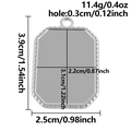 Base per ciondolo rettangolare in acciaio argento con indicazioni di peso e misura - Rettangolo con Perline e Angoli Smussati (S3160) / Color Acciaio