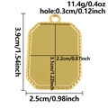 Base per pendente rettangolare in acciaio inossidabile dorato con bordo a palline - Rettangolo con Perline e Angoli Smussati (S3160) / Oro