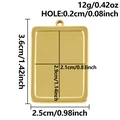 Base per pendente rettangolare dorata in acciaio inossidabile con misure per gioielli fai-da-te - Stile Rettangolo Liscio (S3162) / Oro